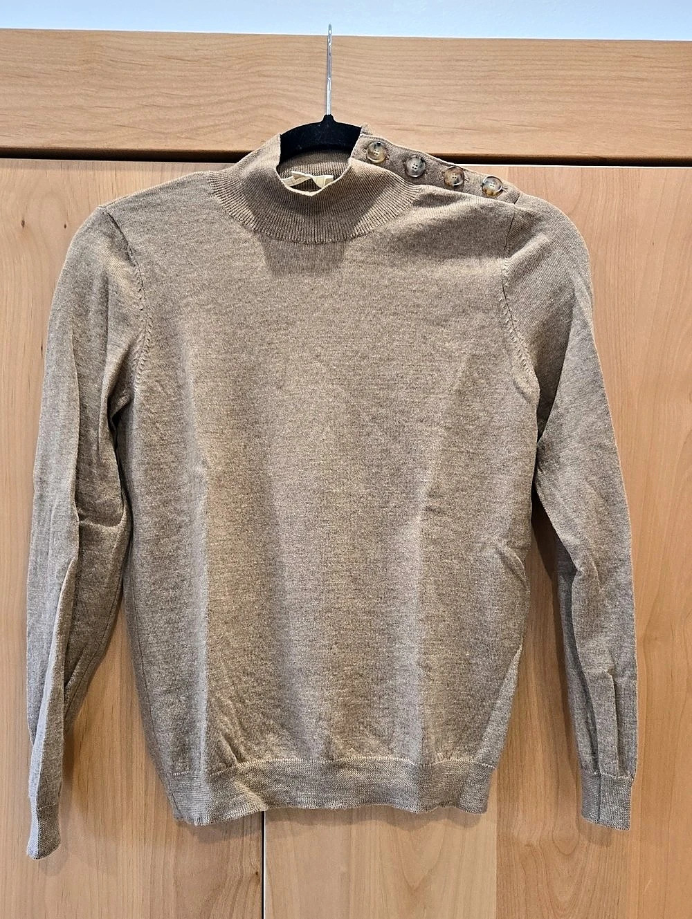 Sezane Wool Blend Button Shoulder Sweater Size Small, GUC, paris Chic